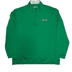 Old Row XL Pullover Tailgate Quarter Zip Kelly Green Sports Fan Men's NWT